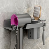 루윈 무타공 드라이기 거치대 수납형, 무타공 드라이기 거치대 수납형_그레이