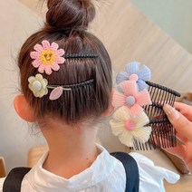 꽃 리본 아동 올림머리 헤어빗핀 3종세트 여아 아기 유아 헤어악세사리