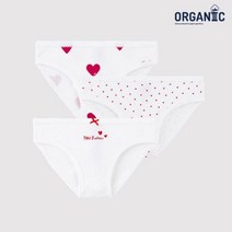 PETIT BATEAU 여아 오가닉 쁘띠바또 하트 브리프 3PACK