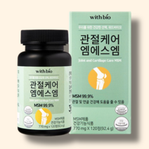 위드바이오 무릎 연골 관절 MSM 영양제 120정 엠에스엠, 120정(1통)
