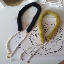 밍크 진주 마스크 스트랩 줄 체인 겨울 자체제작 원석 털 겨울 비즈 선물추천