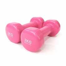 여성 홈트레이닝 육각 아령 2kg PVC 양손 미용 아령 운동기구 2개