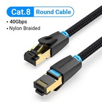 POE 확장기 Vention Cat8 이더넷 케이블 STTP 40Gbps 2000MHz Cat 8 RJ45 네트워크 Lan 패치 코드 라우터 모뎀 인터넷 RJ 45, 협동사, 나일론 편조 라운드, 1M