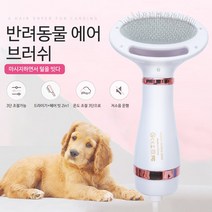 Garrl 반려동물 드라이빗 2in1 강아지&고양이 세정 전동 헤어 빗 드라이어 애완동물 용품, 화이트