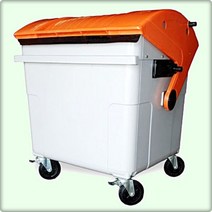 [오너클랜] 분리수거함 1100L 라운드형 쓰레기통 분리수거 아파트, 뚜껑:녹색