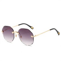 Rimless Cat Eye Sunglasses Women Trendy Sun Glasses Ladies Gradient Shades Framless Eyewear UV400 Mi