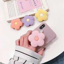 꽃 핸드폰 그립톡 스마트톡 거치대 스마트폰 아이폰 핑거링, 1개, 오렌지