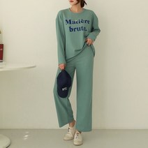 시크루즈 유후 마띠에르 티셔츠 + 라벨 밴딩 팬츠 세트_BDOE921