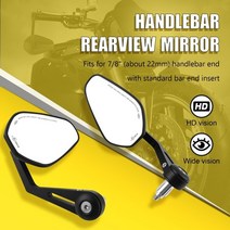 pcx사이드미러호환부품부속 오토바이 핸들 바 백 honda cb500x msx 125 shadow r1200gs for yamaha mt09 mt07 용 엔드, 검은색