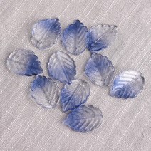 견고한 잎모양 24x18mm Lampwork 크리스탈 유리 느슨한 꽃잎 펜던트 비즈 쥬얼리 만들기위한 많은 DIY 꽃, 07 651-7_01 24x18MM-10PCS