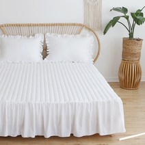 Lintton 마카롱 누빔 프릴 스커트침대커버 항균/오코텍스인증 SS