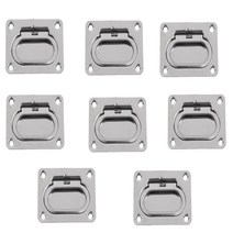 보트 마린 도어 창 해치 캐비닛 서랍에 대 한 8pcs 높은 광택 스테인레스 스틸 리프트 당겨 핸들 플러시 마운트, 73x54mm, 실버