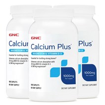 GNC 칼슘 플러스 1000mg 180정 x 3, 3병
