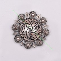 말굴레 말굴레고삐 굴레고삐 승마굴레 마방굴레43MM 웨스턴 앤티크 구리 플라워 베리 말 안장 압정 고삐 가, 02 Silver