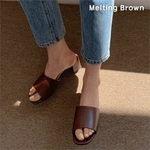 로즈블로썸 멜팅브라운 여성 캐주얼 사무실 통굽 뮬 슬리퍼 9color (8259179)