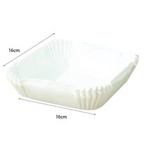 100PCS 직사각형 에어 프라이어 블로 팅 페이퍼 비 스틱 요리 양피지 실리콘 주방 베이킹 스티머 매트 용지, D White 16cm 50pcs