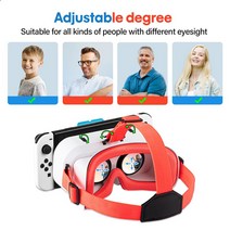 VR 가상현실 VR 안경 닌텐도 스위치 OLED 3D 가상 현실 영화 게임 헤드셋 조정 가능한 큰 렌즈, 한개옵션1, 한개옵션0
