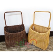 라탄 벽걸이 바구니 인테리어 인도네시아 수공바구니 수납바구니 그린랜드바구니, 베이지