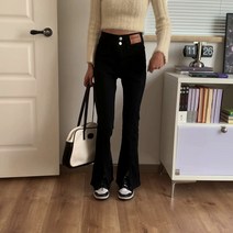 데님와이드팬츠 하이 스트리트 슬릿 청바지 여성 핫 걸 하이 웨이스트 얇은 가랑이 넓은 다리 마이크로 플레어 팬츠 Y2K