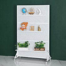 타공판파티션 바퀴 달린 스탠드 슈퍼 마켓 선반 보드, 상세이페이지 참고, 정리대 - 50X40X120CM