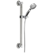 Delta Faucet 9-스프레이 슬라이드 바 핸드 헬드 샤워 호스 포함 크롬 핸드헬드 샤워 헤드 슬라이드 바 핸드 샤, Chrome
