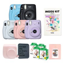 인스탁스 미니11 폴라로이드+전용가방+필름80장+틴케이스+마카롱2단앨, 1개, 차콜그레이