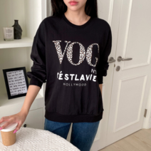 [수키] 호피보그 레터링 라운드넥 여성티셔츠 1104893