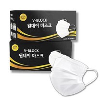 숨 비말차단 일회용 브이블럭 원데이 덴탈 KC 국내산 MB필터 의료 약국 보건 숨쉬기편한 마스크 대형100매, 단품