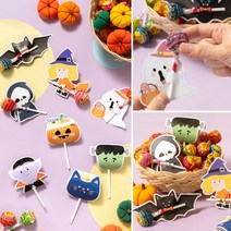 민화샵 할로윈 사탕페이퍼 만들기세트 diy 2중택1 할로윈파티 사탕포장 미니편지 포장장식용품 막대사탕 꾸미기, 할로윈 사탕페이퍼_할로윈B