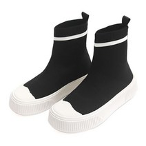 블랙 발편한발목운동화 슬립온 슈즈