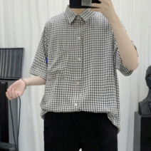 오너클랜 와이드 잔체크 남방 캐주얼 셔츠 패션 코디 데일리룩