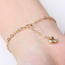 [골드팡] 14k/18k 할로우 하트통통 팔찌 여자팔찌 여성팔찌 금팔찌 선물 여친선물 하트참 하트달랑이 하트참팔찌 참팔찌 딸랑이팔