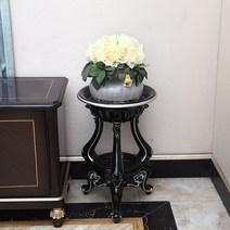 유럽식 꽃병 화분정리대 철제화분받침대 화분다이 실내화분대 철제화분 스탠드형, 에보니(골드도장) 높이 60cm
