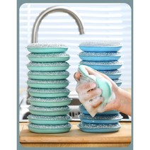 원형 양면 나일론 스펀지 수세미 5P SET, 5개