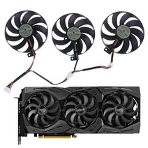 오버클럭 팬 RX5700 XT RTX2080TI 8GB ROG STRIX OC 그래픽 카드 4 6 7 핀 88mm, 02 Black