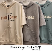 [으니샵] 테디베어반팔후드 곰돌이후드티 베어후드티 반팔후드티셔츠 여성반팔후드티 여자반팔후드티 학생반팔후드티 여름후드티 여름반팔후드티 데일리후드티 후드반팔티 곰돌이티셔츠 캐주얼룩