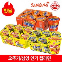 삼양 진라면 매운맛 순한맛 맛있는 컵라면 6입 1박스, 진라면컵6입(순한맛)