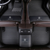 메르세데스 벤츠 C 클래스 C300 C200 AMG 시리즈 자동차 카펫 커버 발 패드에 적합 2021 전천후 논 슬립 방수 전체 커버리지 고급 가죽 자동차 바닥 매트자동차 액세서리, 검정 흰색, C 왜건 2001 년 -2007 년