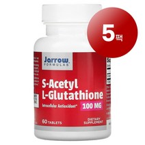 JarrowFormulas 항산화 관리 S-아세틸 L-글루타치온 S-Acetyl L-Glutathione 100mg 60정 1팩, 5팩