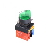 1A1B 2단 수동 셀렉터 스위치 전전압형 LED 램프 12V DC 22mm NS22-S2-L2C1A1B, 옐로우 [NS22-S2-L2CY1A1B]