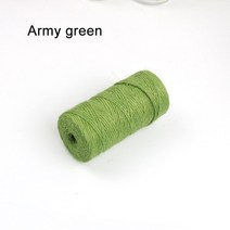 마닐라로프 와이어 안전 밧줄 100M/롤 2mm 다채로운 황 마 감기 자연 삼 베 헤 시안 코드 빈티지 밧줄 DIY, 21 Army green