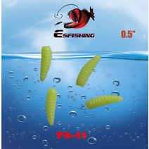 ESFISHING 소프트웜 미끼 얼음 낚시 액세서리 인공 플라스틱 소금 및 향기 구더기 0.5 인치 100 개, 3.PA43 - 0.5in 100pcs