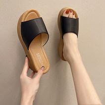 바이스타 여름 웨지힐 통굽 슬리퍼 심플
