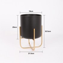 철재화분다이 원목화분선반 정리대식물을위한 바닥 서있는 선반 황금 꽃 스탠드 분리형 디자인 냄비 섬세한, 02 Black trumpet