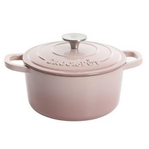 Crock-Pot 크록팟 아티산 타원형 에나멜 주철 무쇠 덧치 더치 오븐, 3-Quart, Blush Pink