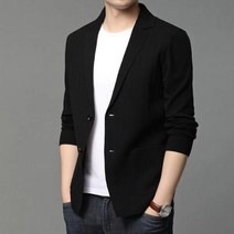 FANSYLI 봄 가을 남자 슬림 니트 카디건 정장코트 자켓 2A2
