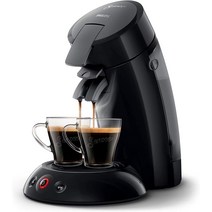 필립스 Senseo 오리지널 커피 패드 머신 Crema Plus 포함 1450W 0.7리터 21.3 x 31.5 x 33cm 검정(HD6553/67), 강도 조절 없이