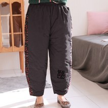 백합사 엄마옷 옆라인 플라워 항아리 패딩 솜바지 겨울바지 할머니옷 편안 몸빼 생활한복