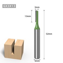 나무홈파기 직업 목공 밀링 커터 세트 합금 헤드 싱글 더블 에지 6mm 14 오픈 그루브 용 생크 바닥 드릴 비트, 3mm(1pc)