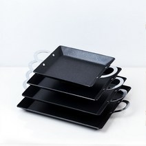 원형 사각 스텐 경질 닭갈비팬 곱창팬 가정용 업소용, 코팅 사각전판 소소(270X250mm)